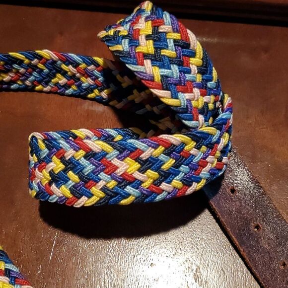 Leather and Woven Cord Belt XL - Picture 6 of 6